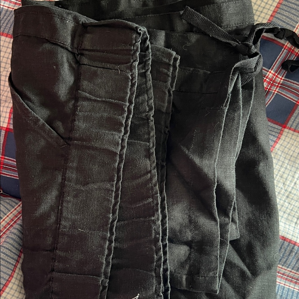 Black Linen Pants from Jjill with ankle drawstring brand new without tag